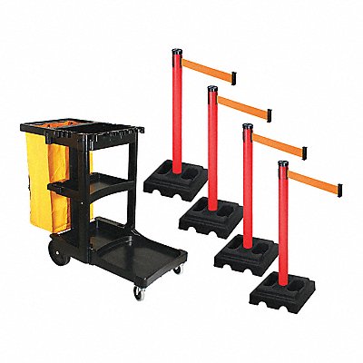 RETRACTA-BELT PSBK302PRDOR Barrier Systems Post Red 10 ft Belt