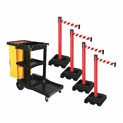 RETRACTA-BELT PSBK302PRDRWD Barrier Systems Post Red 10 ft Belt