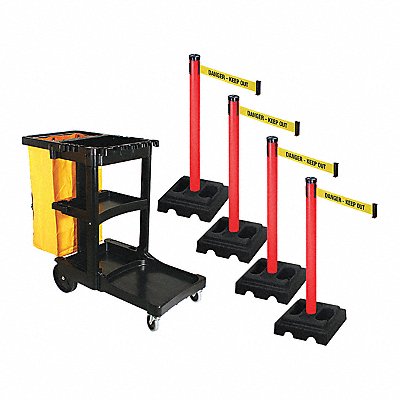 RETRACTA-BELT PSBK302PRDDKO Barrier Systems Post Red 10 ft Belt