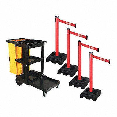 RETRACTA-BELT PSBK302PRDNE Barrier Systems Post Red 10 ft Belt