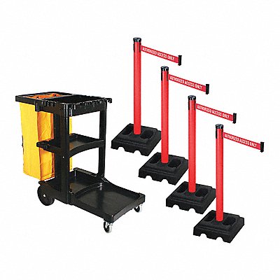 RETRACTA-BELT PSBK302PRDAAO Barrier Systems Post Red 10 ft Belt