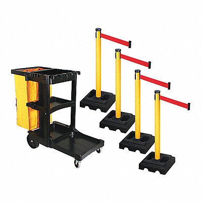 RETRACTA-BELT PSBK302PYWRD Barrier Systems Post Yellow 10 ft Belt