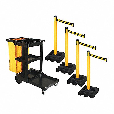 RETRACTA-BELT PSBK302PYWBYD Barrier Systems Post Yellow 10 ft Belt