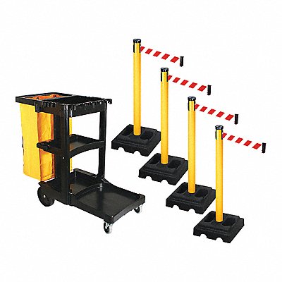 RETRACTA-BELT PSBK302PYWRWD Barrier Systems Post Yellow 10 ft Belt