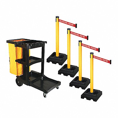 RETRACTA-BELT PSBK302PYWARC Barrier Systems Post Yellow 9 ft Belt