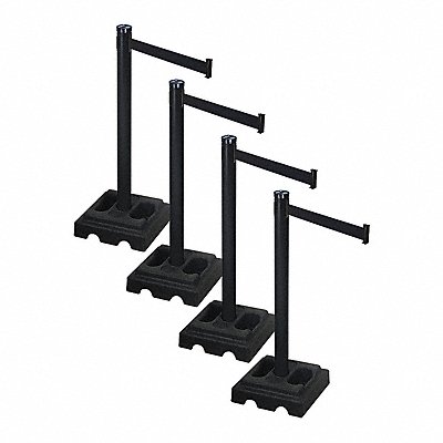 RETRACTA-BELT PSBA302PSBBK Barrier Systems Post Black 10 ft Belt