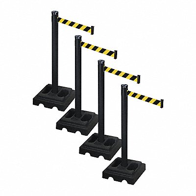 RETRACTA-BELT PSBA302PSBBYD Barrier Systems Post Black 10 ft Belt