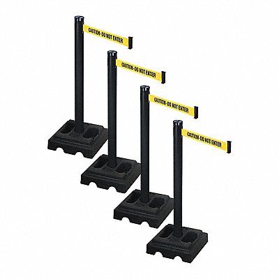 RETRACTA-BELT PSBA302PSBCAU Barrier Systems Post Black 10 ft Belt