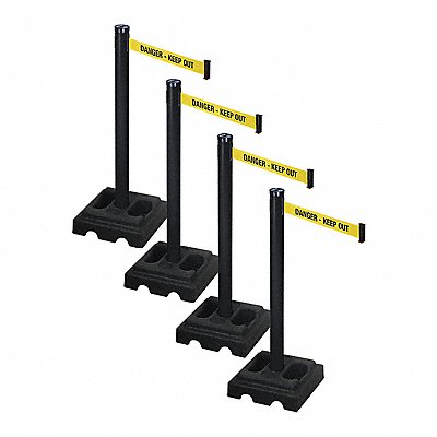RETRACTA-BELT PSBA302PSBDKO Barrier Systems Post Black 10 ft Belt