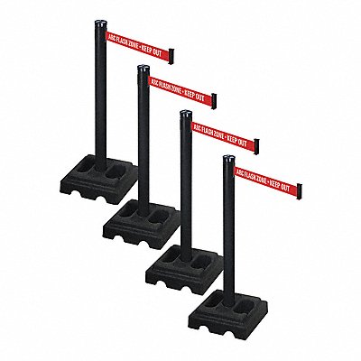 RETRACTA-BELT PSBA302PSBARC Barrier Systems Post Black 9 ft Belt