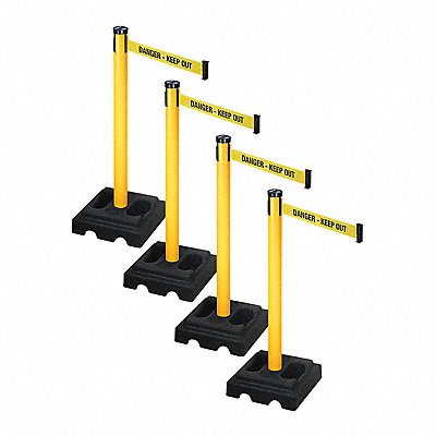 RETRACTA-BELT PSBA302PYWDKO Barrier Systems Post Yellow 10 ft Belt