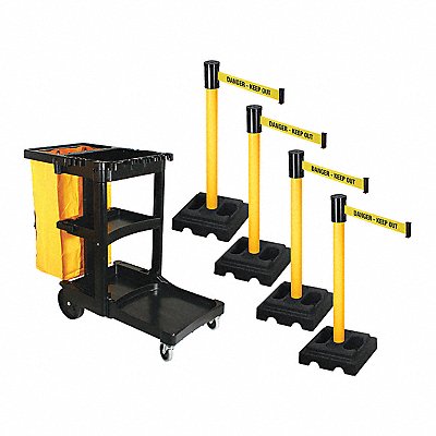 RETRACTA-BELT PSBK322PYWDKO Barrier Systems Post Yellow 15 ft Belt
