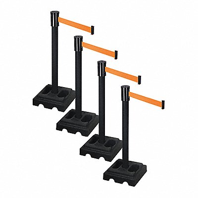 RETRACTA-BELT PSBA322PSBOR Barrier Systems Post Black 15 ft Belt