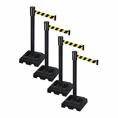 RETRACTA-BELT PSBA322PSBBYD Barrier Systems Post Black 15 ft Belt