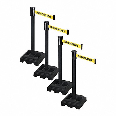 RETRACTA-BELT PSBA322PSBCAU Barrier Systems Post Black 15 ft Belt