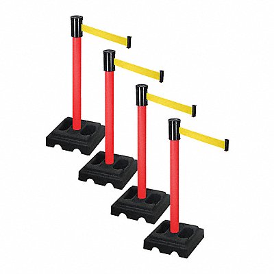 RETRACTA-BELT PSBA322PRDYW Barrier Systems Post Red 15 ft Belt