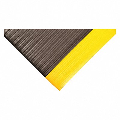 CONDOR 36VK97 Antifatigue Mat Black YllwBrdr 2ftx60ft