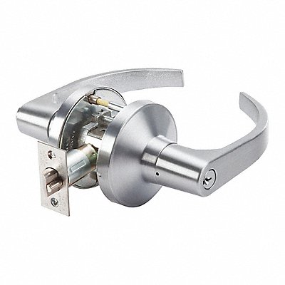GRAINGER GP148BSN626234ASASCC Door Lever Lockset BSN Curved Style