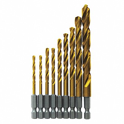BOSCH TI9IM Hex Shank Drill Set 9pc Carbon Steel