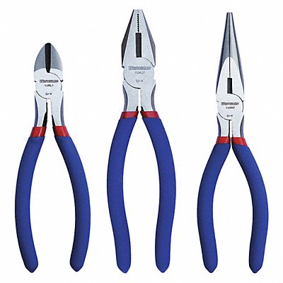 WESTWARD 53JW89 Plier Set Dipped 3 Pcs