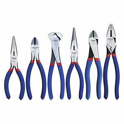 WESTWARD 53JW90 Plier Set Dipped 6 Pcs
