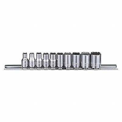 WESTWARD 53PN27 Socket Set Chrome SAE 12-Point