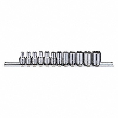 WESTWARD 53PN31 Socket Set Chrome 12-Point Chrome