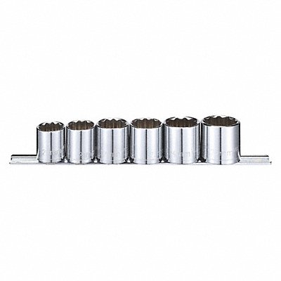 WESTWARD 53PN50 Socket Set Chrome 6-19 mm 6Pt