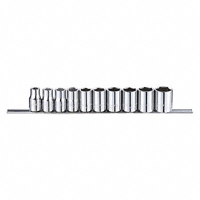 WESTWARD 53PN57 Socket Set Chrome 3/8-1 1/2 in 6Pt