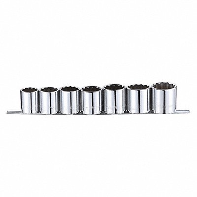 WESTWARD 53PN62 Socket Set Chrome 5-15 mm 6Pt