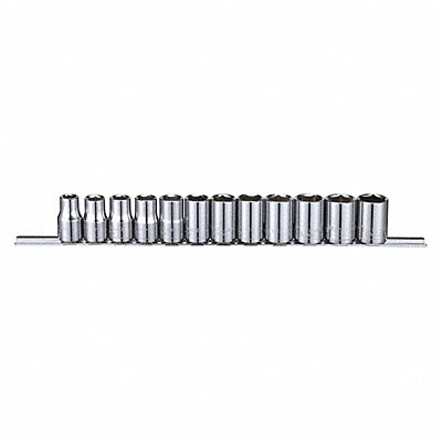 WESTWARD 53PN65 Socket Set Chrome 10-32 mm 6Pt