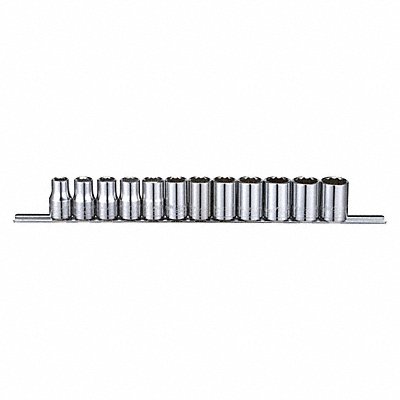 WESTWARD 53PN69 Socket Set  10 mm-21 mm SocketRange 12Pt