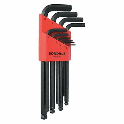 BONDHUS 10990 Hex Key Set L 3 in to 6 23/32 in