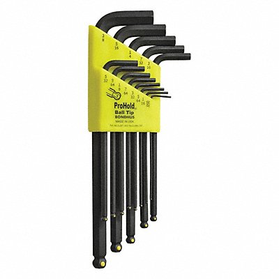 BONDHUS 74937 Hex Key Set L 2 27/32 in to 6 27/32
