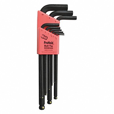 BONDHUS 74999 Hex Key Set L 3 in to 6 23/32 in