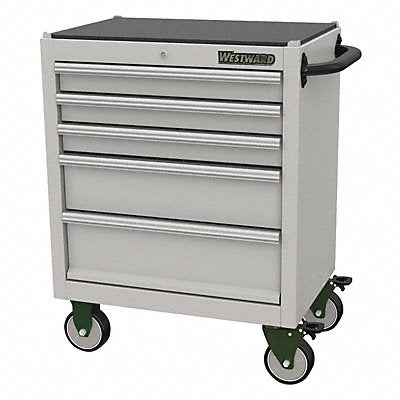 WESTWARD 53RH49 Rolling Tool Cabinet Silver Light Duty