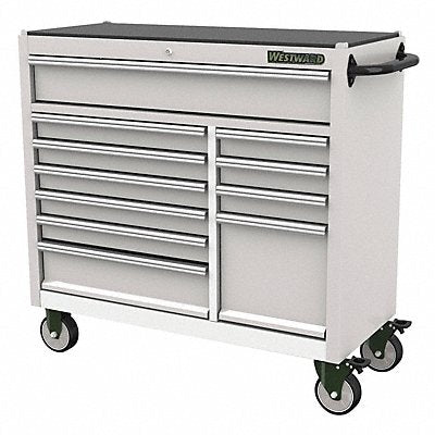 WESTWARD 53RH52 Rolling Tool Cabinet Silver Light Duty
