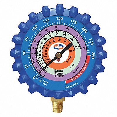 UNIWELD G530LD Refrigerant Gauge 3-1/4 L 500 psi Brass