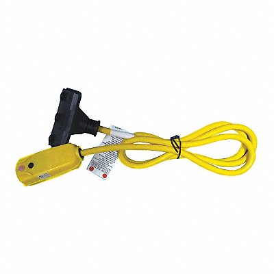 POWER FIRST 53TY62 Plug In GFCI w/Cord 6ft 15A Yel 125V