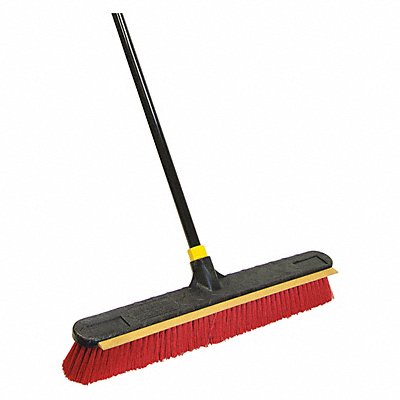 QUICKIE 635 Push Broom 60 in Handle L 24 in Face