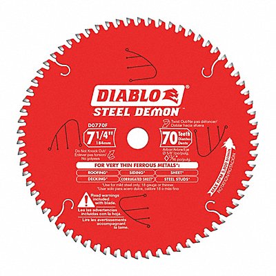 DIABLO D0770F Circular Saw Blade 7 1/4 in 70 Teeth