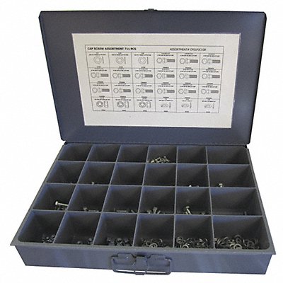 GRAINGER CPS1PJC1GR HexHeadCap Screw Assortment No ofPieces 714