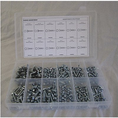 GRAINGER CPS1YY55GR Screw/Washer Assort Hex 295pcs Zinc