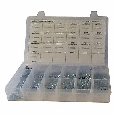 GRAINGER CPS2NE68GR Tapping Screw Assortment std. 535 pcs.