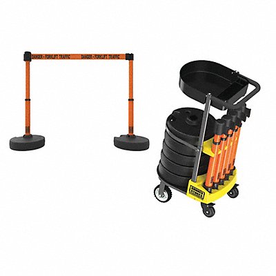 BANNER STAKES PL4017T PLUS Cart Pkg w/Tray Danger-Frklft Trffc