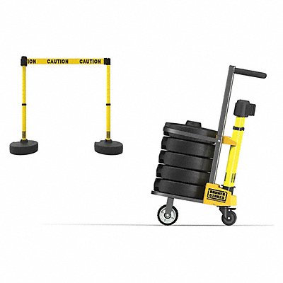 BANNER STAKES PL4122 PLUS Cart Pkg Double-Sided Caution