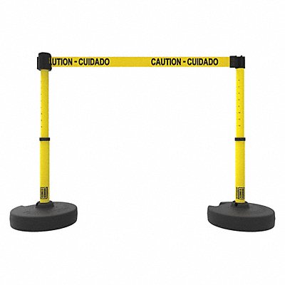 BANNER STAKES PL4284 PLUS Barrier Set X2 Caution-Cuidado Yellow