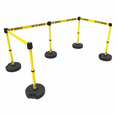 BANNER STAKES PL4589 PLUS Barrier Set X5 Out of Service Yellow