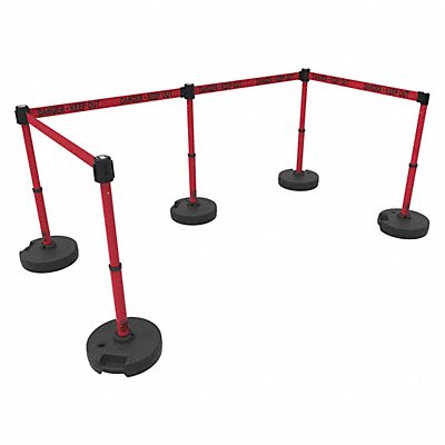 BANNER STAKES PL4594 PLUS Barrier Set X5 Red Danger-Keep Out