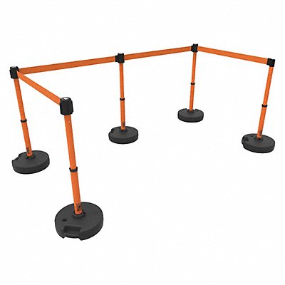 BANNER STAKES PL4503 PLUS Barrier Set X5 Blank Orange Banner